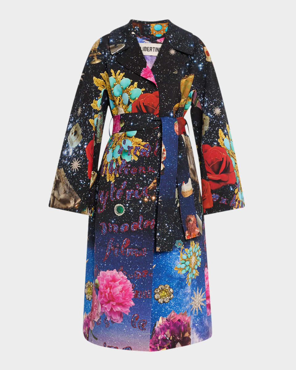 Vienna Starry Night Redux Belted Long Wrap Coat